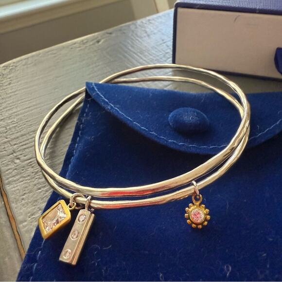 Silpada 925 Sterling Silver Bangle & Gold Tone Charms Bracelet NEW - Picture 3 of 9